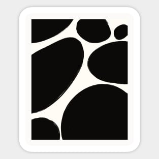 Black and White Organic Shapes Abstract 1 Sticker